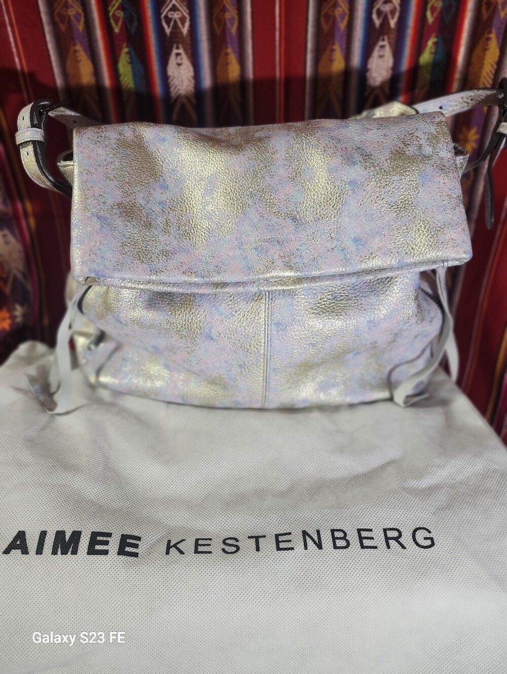 Aimee Kestenberg 'Bali' Double Entry Hobo Bag In Metallic Silver